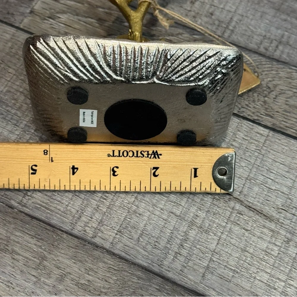 Jewelry Holder with Gold Floral Design & Silver Base